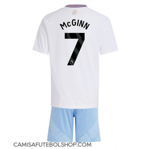 Camisa de time de futebol Aston Villa John McGinn #7 Replicas 2º Equipamento Infantil 2024-25 Manga Curta (+ Calças curtas)